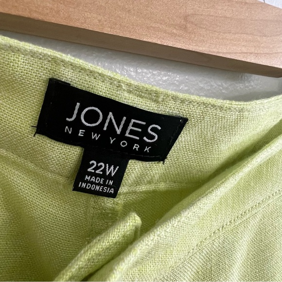 Jones New York NWT Light Green Linen Blend Lagenlook Trousers Pants - Picture 3 of 11
